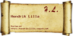 Hendrik Lilla névjegykártya